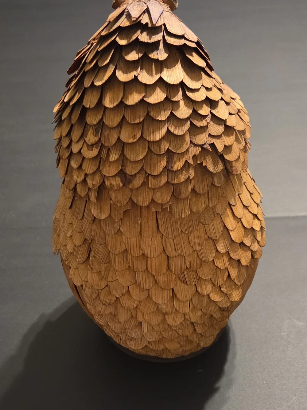 Handwoven Bird Basket with Red Beak